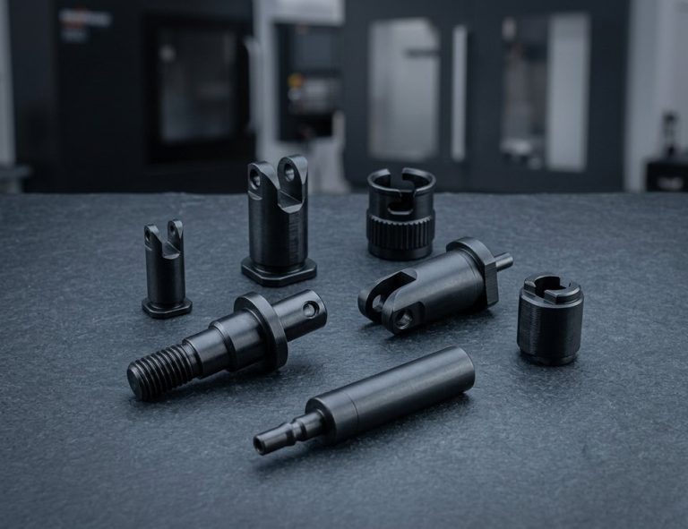 Black DLC coated surgical instrument shaft and connector parts