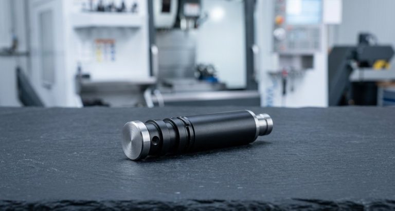 Black DLC coated steel plunger showing hard wear-resistant finish