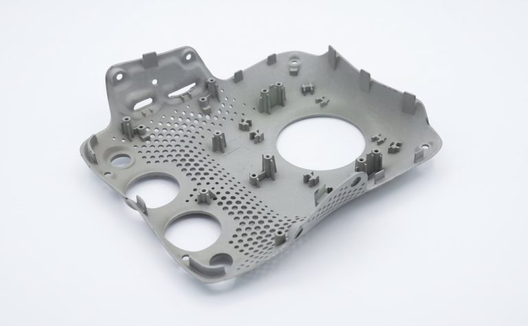 Machined magnesium drone housing with cutouts and bosses