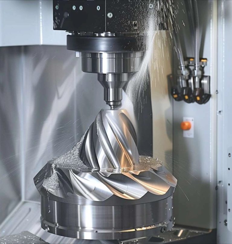 5-axis CNC milling of a helical aluminum part