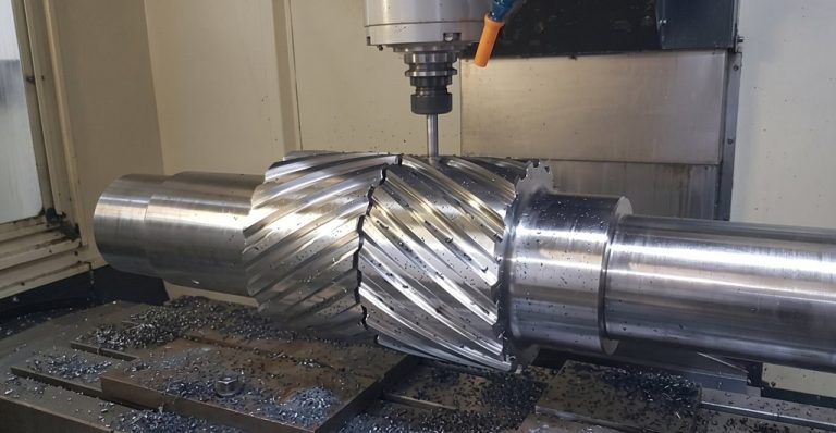 CNC milling helical gear from metal stock