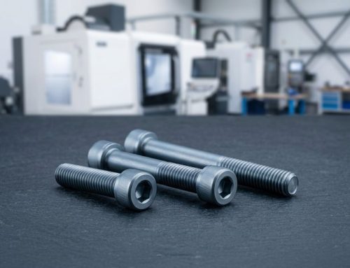 Custom aerospace titanium fastener on dark worktable