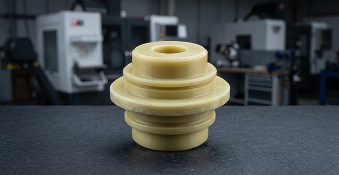 G10 Garolite high-voltage standoff insulator on worktable