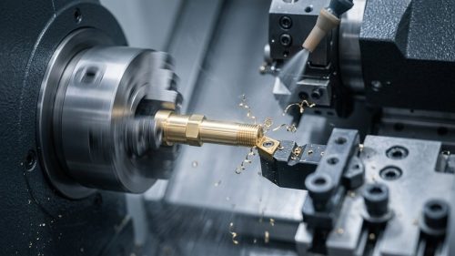 Brass rod machined on CNC lathe illustrating gold melting point context
