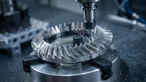 D2 tool steel die insert being CNC machined with ball-nose cutter