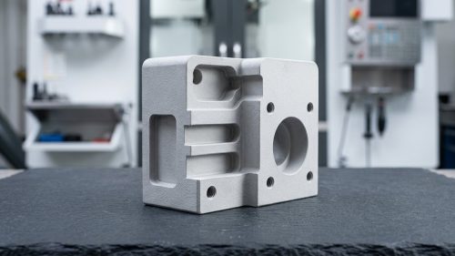 Aluminum part showing plasma electrolytic oxidation ceramic coating finish