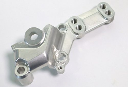CNC milled aluminum bracket with mounting holes
