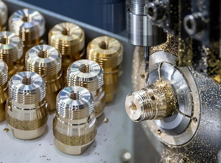 Swiss-type turned brass fittings