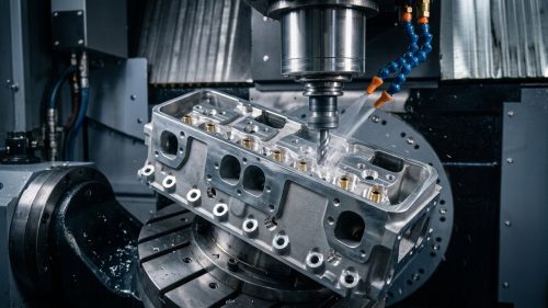 CNC machining aluminum cylinder head for high performance engine
