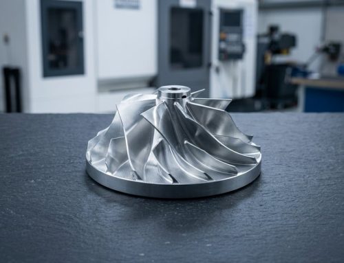 Open semi-open impeller CNC machined radial blades close-up
