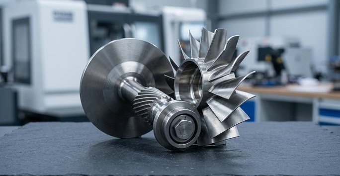 Machined Inconel impeller for aerospace structural component