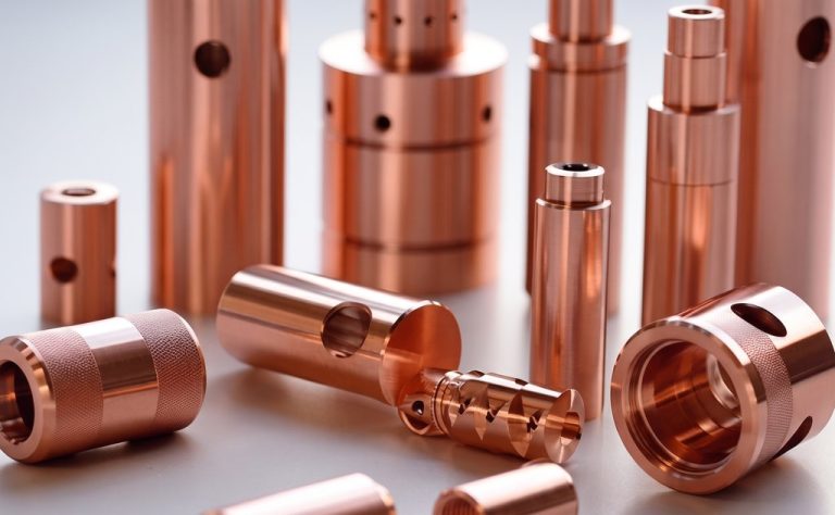 Copper CNC machined parts with precision holes and finishes