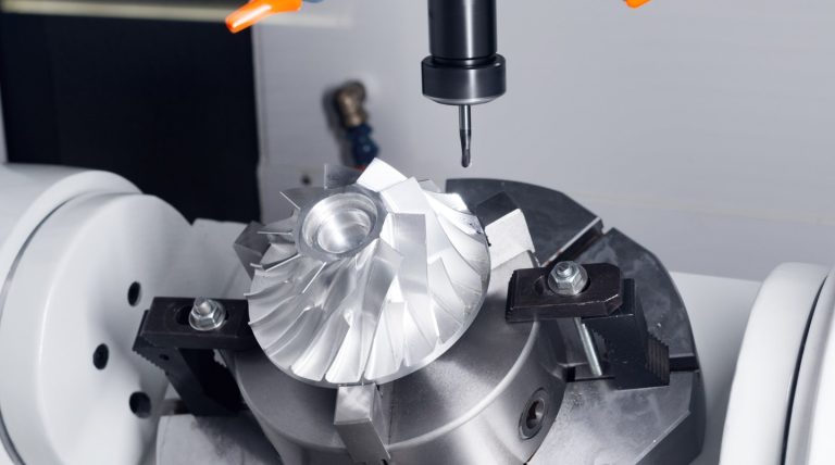 5-axis CNC machining of an aluminum impeller