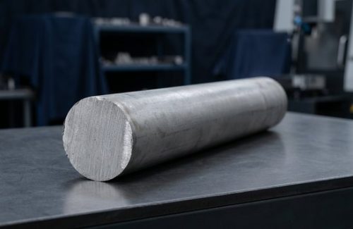 Raw Invar 36 bar stock before CNC machining