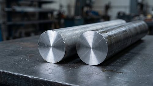 Invar and Kovar metal rod stock compared side by side