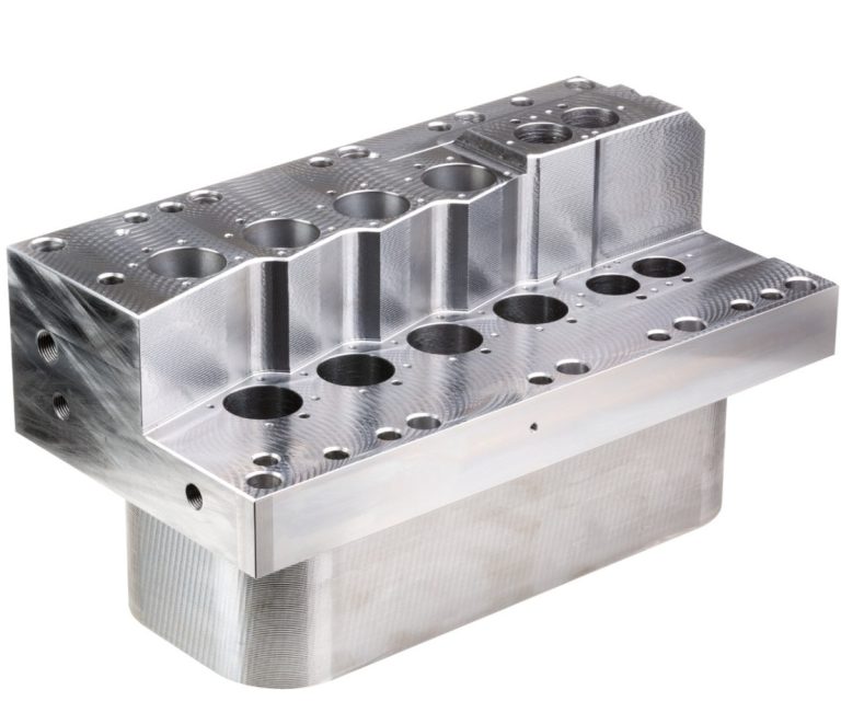 Jig boring services finished bracket with aligned precision holes