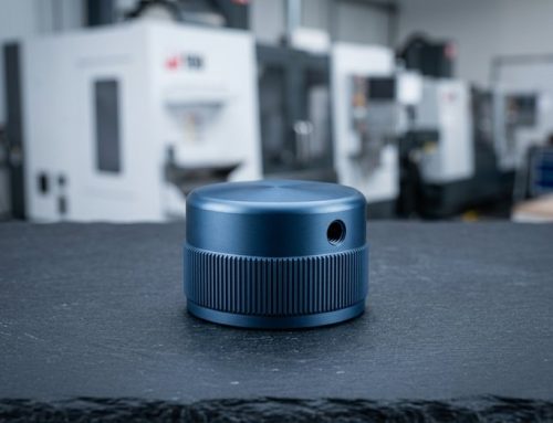 Blue anodized aluminum knob for audio and instrument equipment