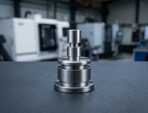 Custom CNC machined skirted control knob with precision shaft bore