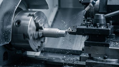 CNC lathe turning a Kovar sealing-grade pin for glass seals