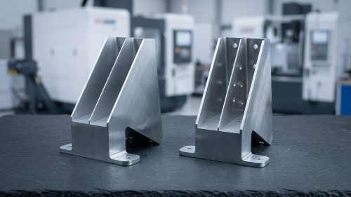 Finished sheet metal brackets with precision drilled mounting holes