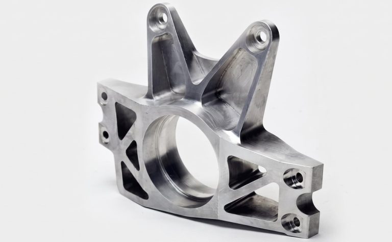 CNC machined aluminum marine component with precision cutouts