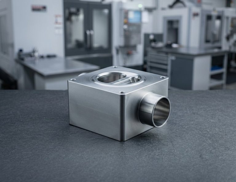 Ceramic bead satin finish on stainless medical part
