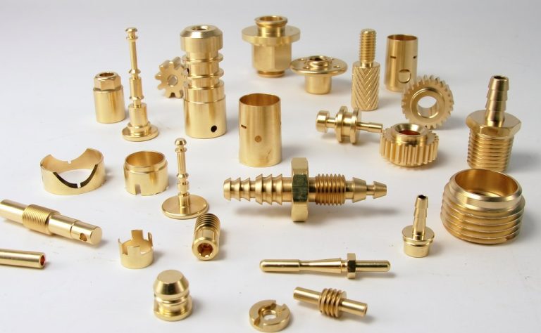Brass CNC machined medical components with polished finish