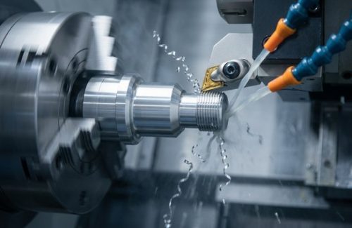 CNC machining mild steel 1018 part on lathe