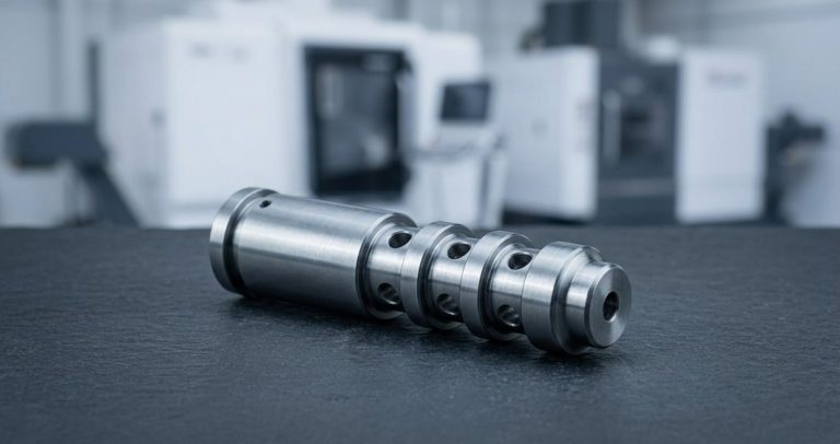 Finished carbon steel machined shaft with grooves