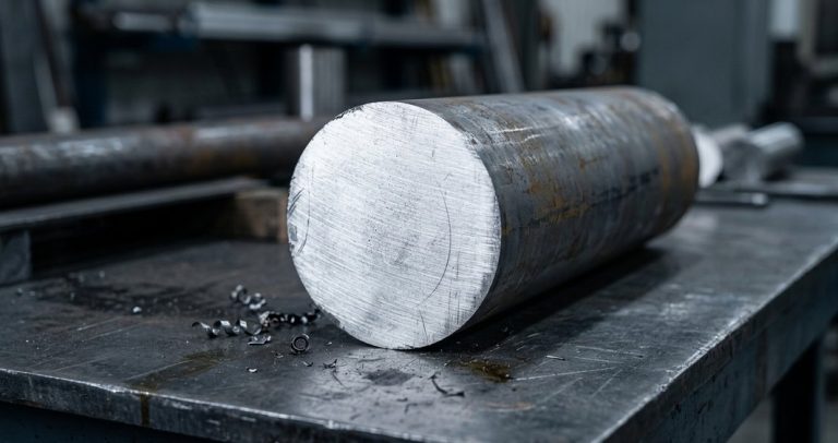 Raw carbon steel bar stock ready for CNC machining
