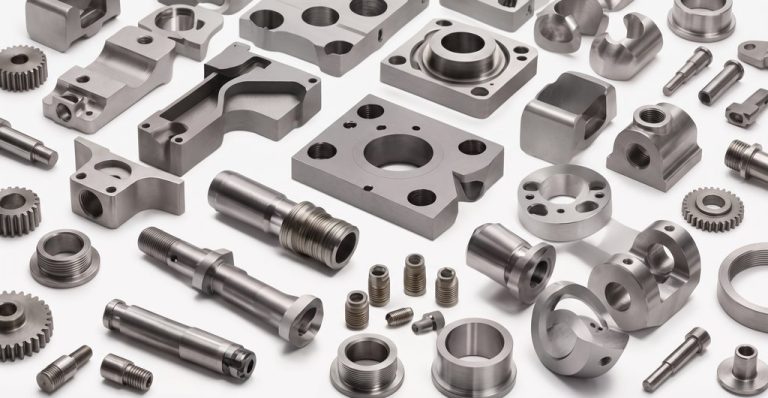 Precision machined metal parts with threaded and smooth finishes