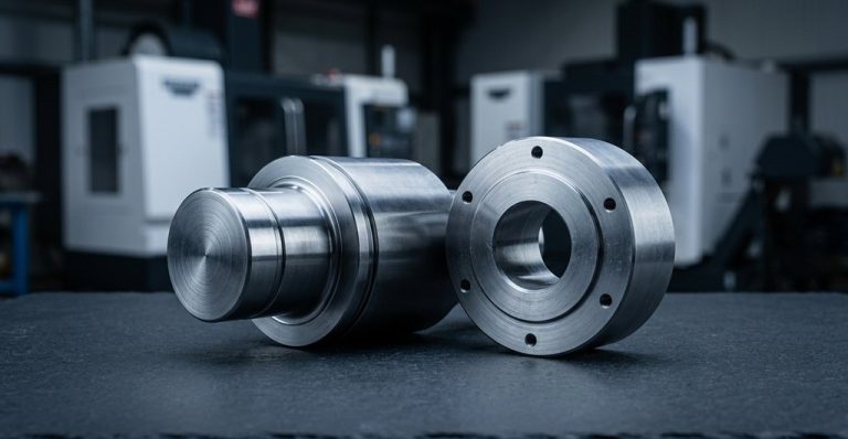 Machined conveyor idler shaft and roller end cap