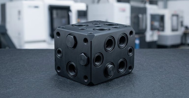 Machined hydraulic manifold block for mining drill rigs