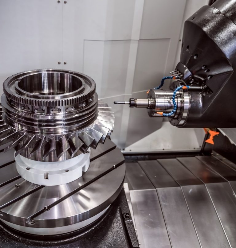 5-axis CNC machining of a large spiral bevel gear