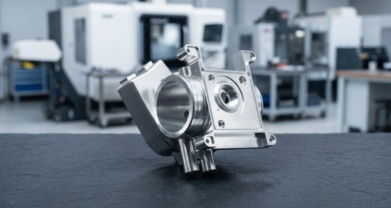 Passivated stainless steel CNC machined housing showing bright corrosion-resistant finish