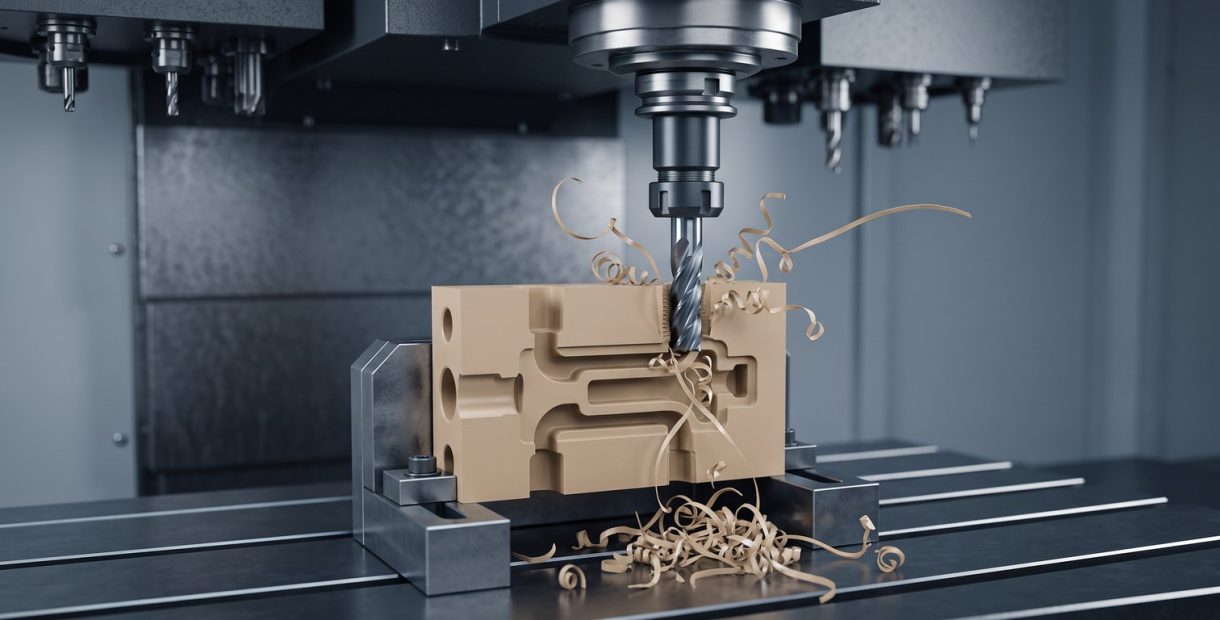 PEEK CNC machining in progress