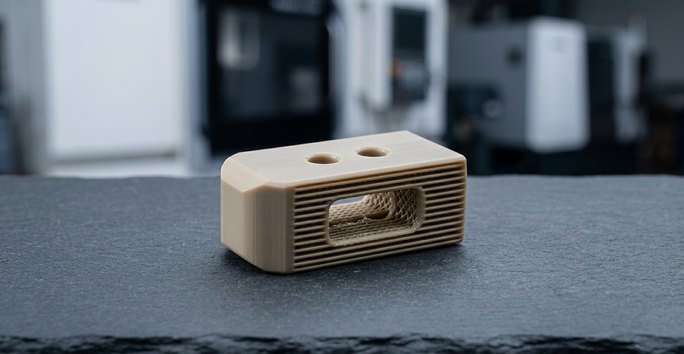 PEEK spinal cage prototype machined for medical device use