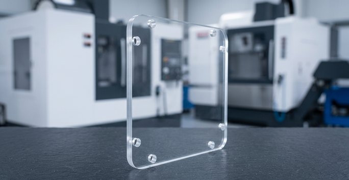 Clear acrylic machine guard panel for automation enclosure