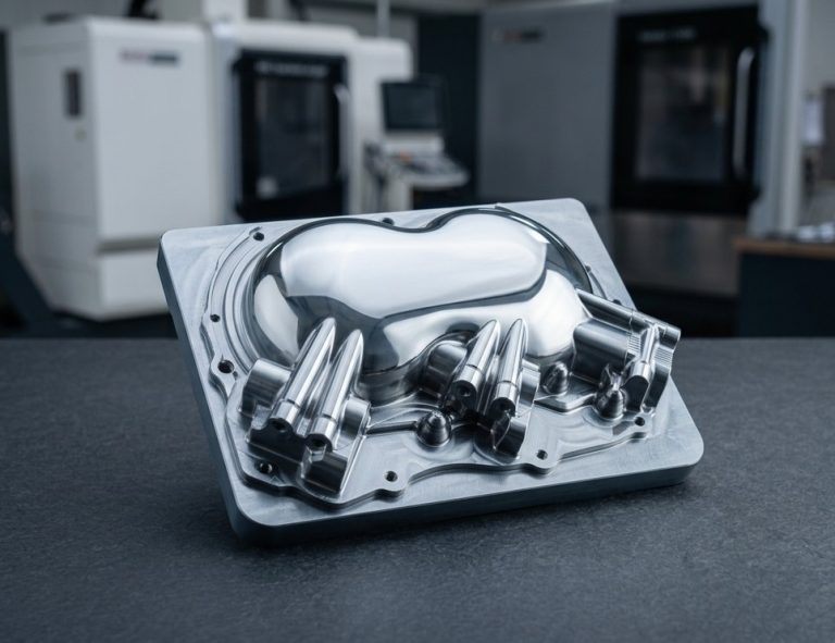 Mirror polished tool steel optical mold cavity surface