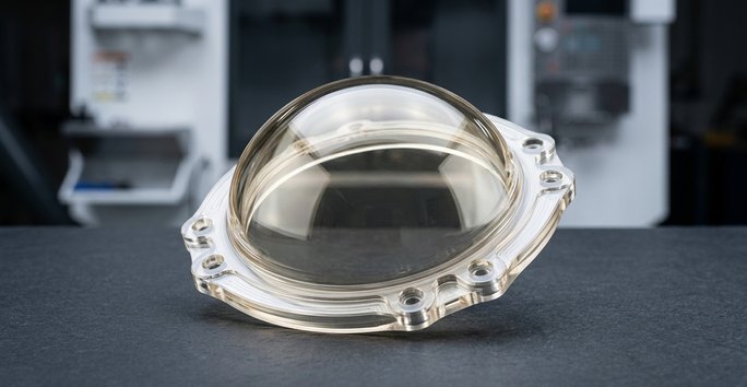 Flame-retardant polycarbonate lens for aerospace cabin lighting