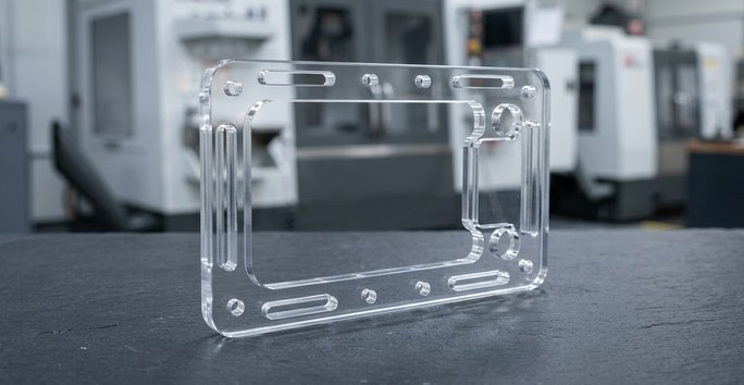 Clear polycarbonate machine guard panel for industrial automation