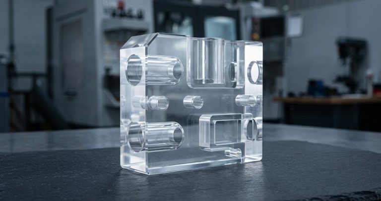 Polished clear edge on finished polycarbonate machined part