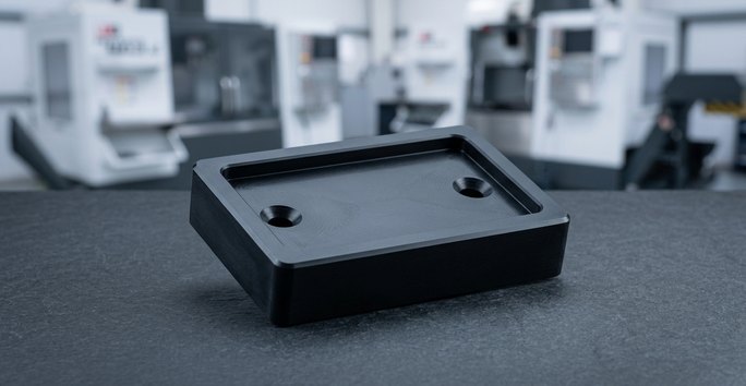 HDPE slide pad for industrial equipment on worktable