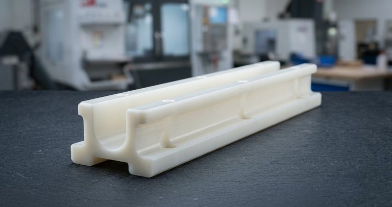 HDPE chain guide rail with milled channel