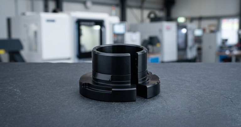 Black POM Delrin shift mechanism component on worktable