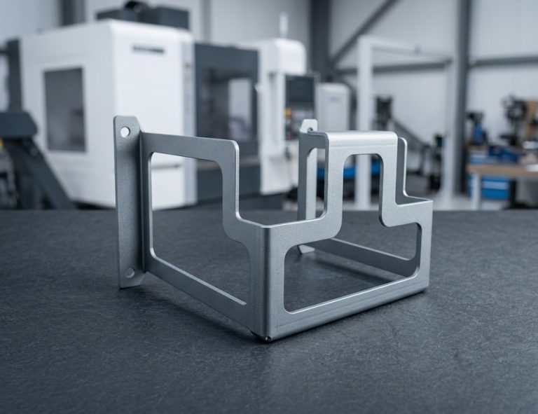 Powder coated steel bracket frame finished machined part