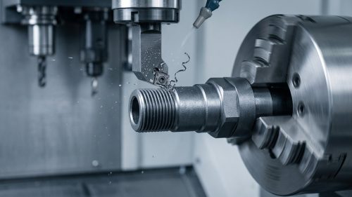 CNC turning of a metalloid-like silicon workpiece on a lathe