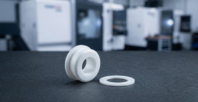 PTFE aerospace component machined to tight tolerances