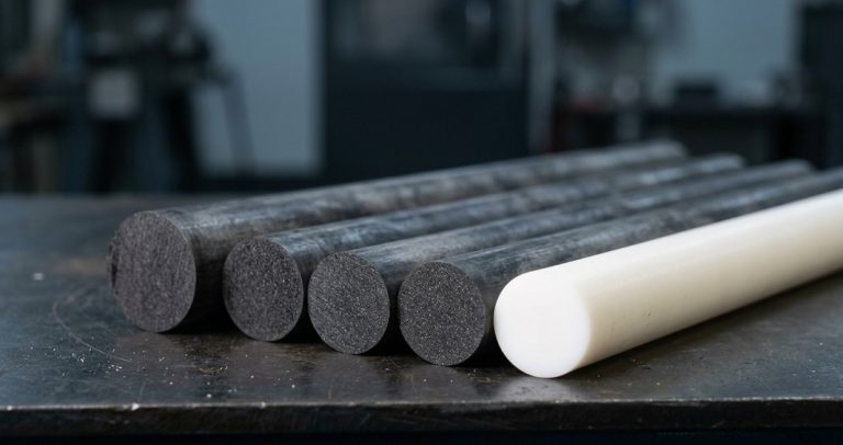 Carbon-filled PTFE stock used in CNC machining