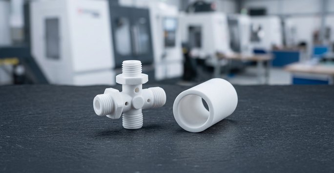 PTFE medical instrument part machined for lab use
